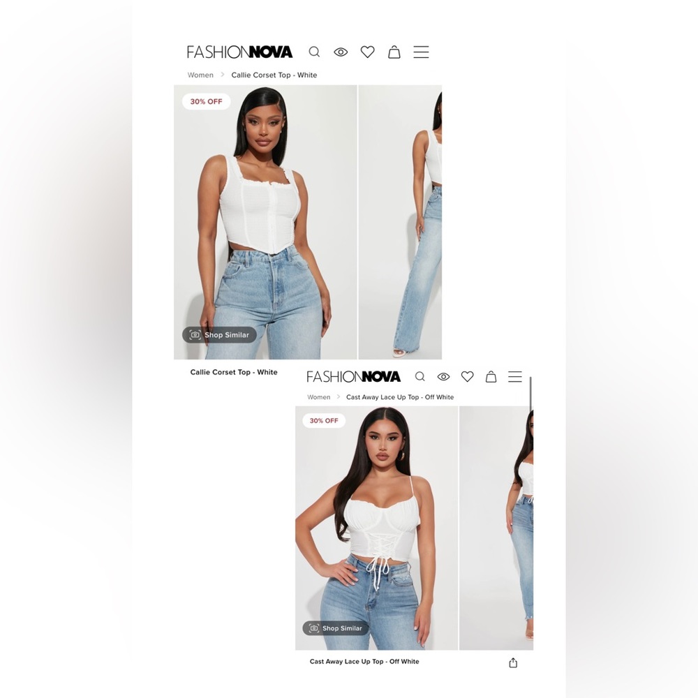 Two fashion nova shirts 🤍